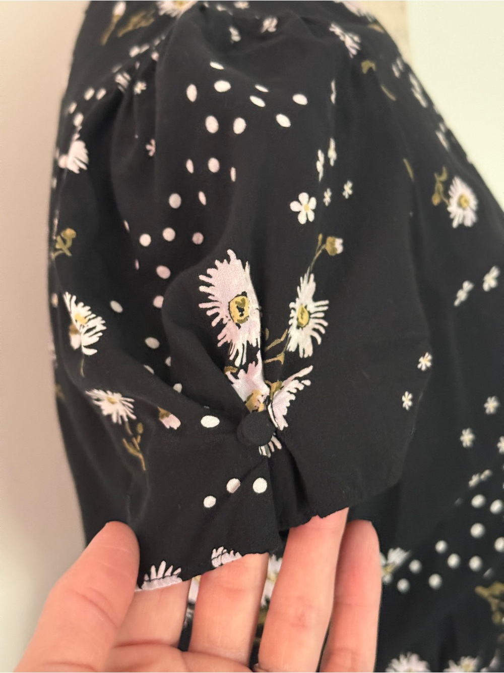 Madewell Black Floral V-Neck Midi Dress - Picture 4 of 11